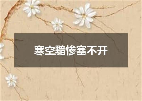 寒空黯惨塞不开
