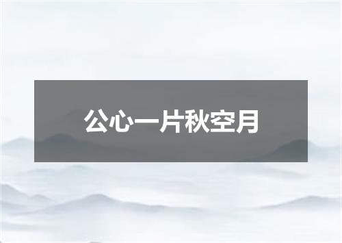 公心一片秋空月