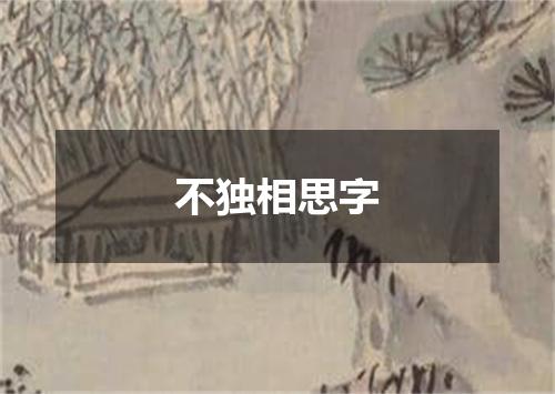 不独相思字