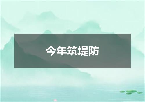 今年筑堤防