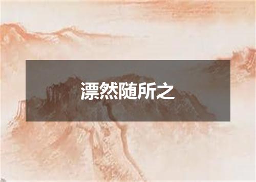 漂然随所之