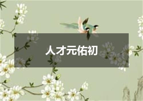 人才元佑初