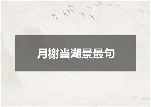 月榭当湖景最句