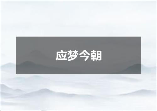 应梦今朝