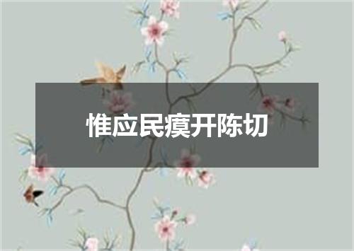 惟应民瘼开陈切
