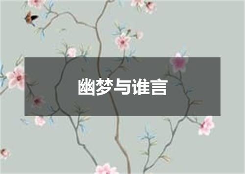 幽梦与谁言