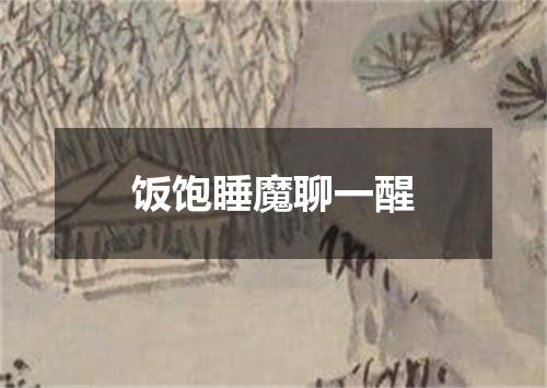 饭饱睡魔聊一醒