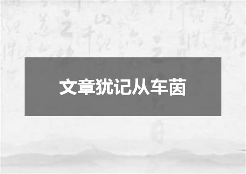 文章犹记从车茵