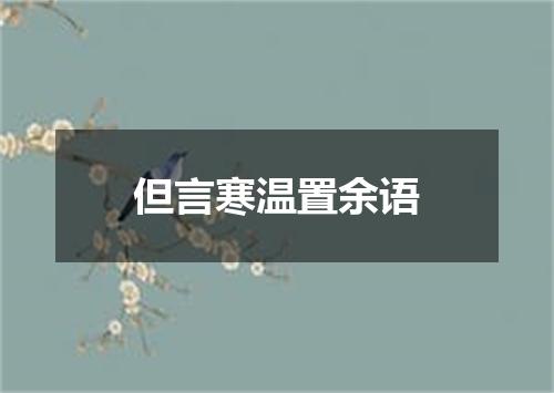 但言寒温置余语