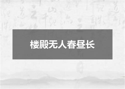楼殿无人春昼长