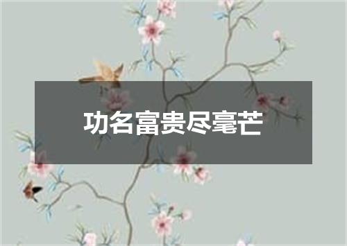 功名富贵尽毫芒