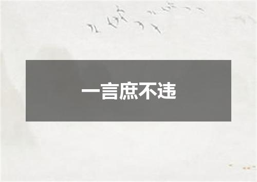 一言庶不违