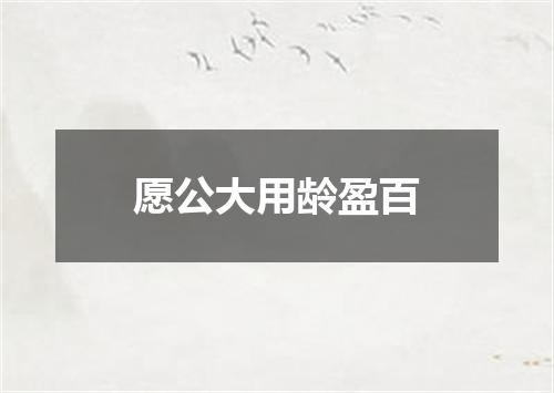 愿公大用龄盈百