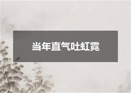当年直气吐虹霓