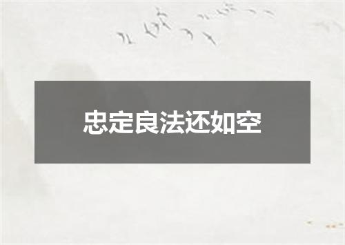 忠定良法还如空