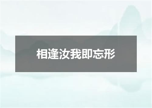 相逢汝我即忘形