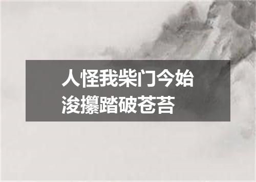 人怪我柴门今始浚攥踏破苍苔