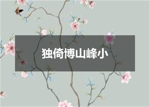 独倚博山峰小