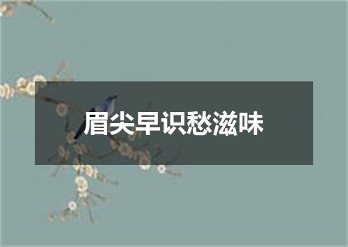 眉尖早识愁滋味