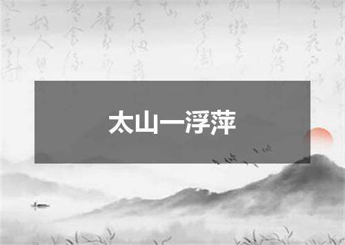 太山一浮萍