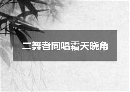二舞者同唱霜天晓角