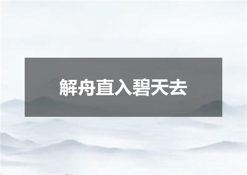 解舟直入碧天去