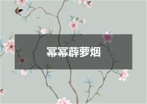 幂幂薜萝烟