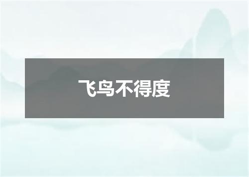 飞鸟不得度