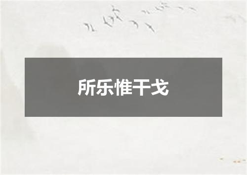 所乐惟干戈