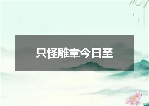 只怪雕章今日至