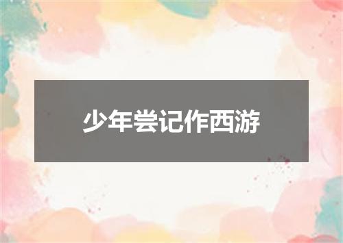 少年尝记作西游