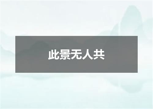 此景无人共
