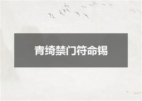 青绮禁门符命锡