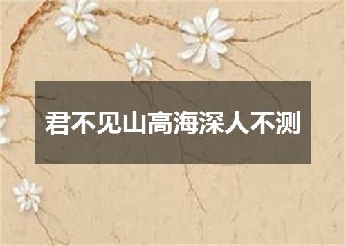 君不见山高海深人不测