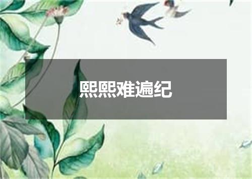 熙熙难遍纪