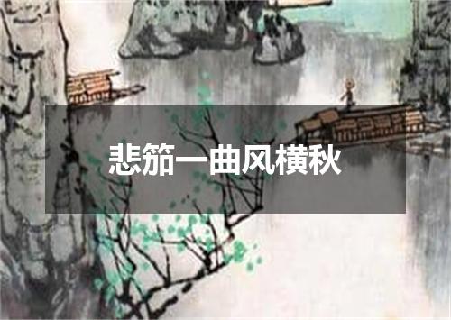 悲笳一曲风横秋