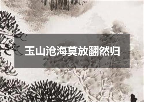 玉山沧海莫放翻然归