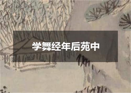 学舞经年后苑中