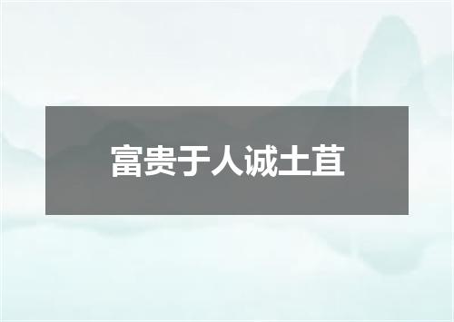 富贵于人诚土苴