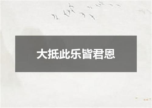 大抵此乐皆君恩