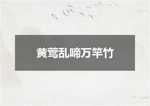 黄莺乱啼万竿竹