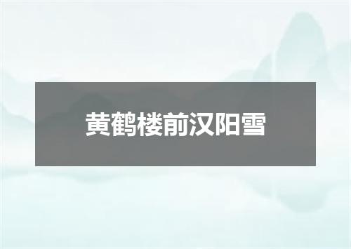 黄鹤楼前汉阳雪