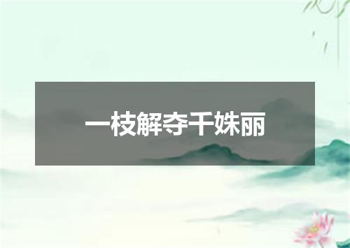 一枝解夺千姝丽