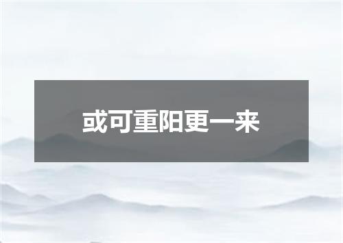 或可重阳更一来
