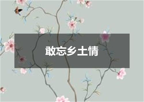 敢忘乡土情