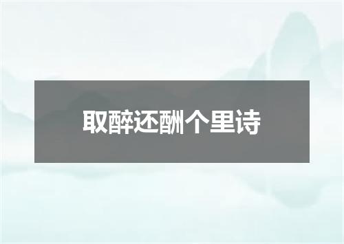 取醉还酬个里诗