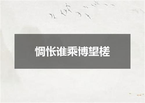 惆怅谁乘博望槎