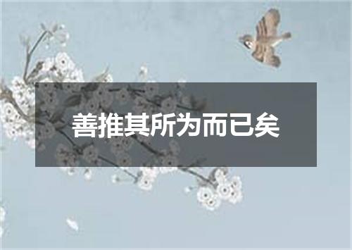 善推其所为而已矣