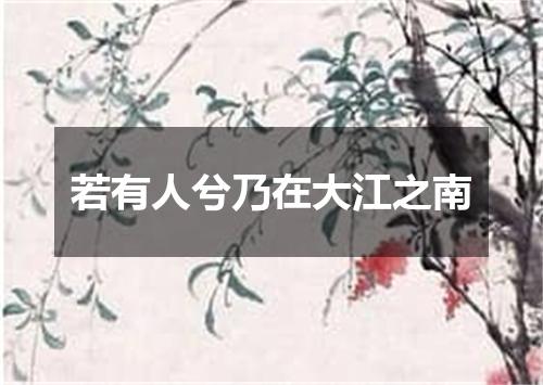 若有人兮乃在大江之南