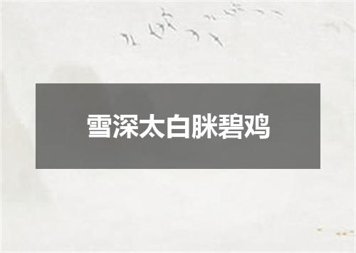 雪深太白脒碧鸡